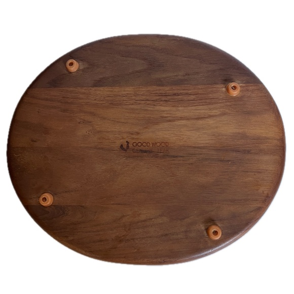 Vtg Goodwood Cheese Board Platter Charcuterie Serving Tray 70s Teak Floral Tile - Picture 5 of 7